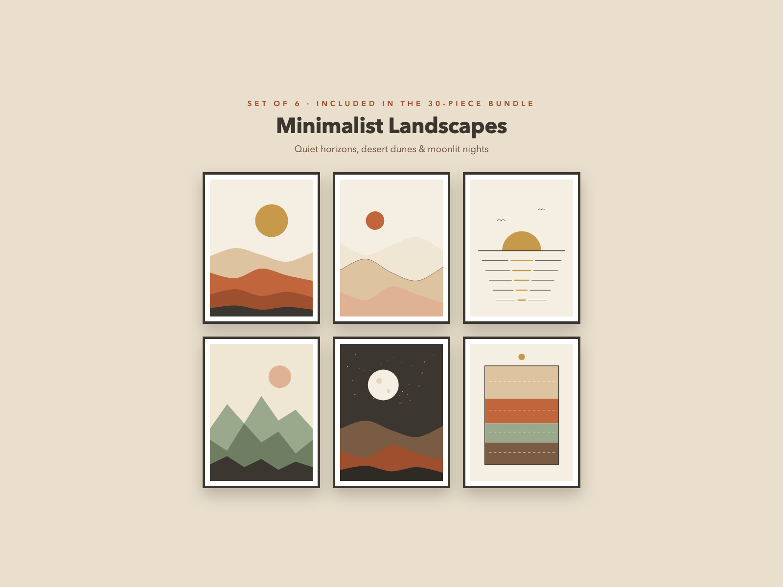 Six minimalist landscape prints